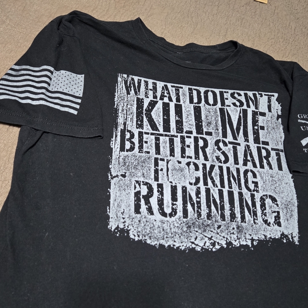 Grunt Style What doesn't kill me, better start running short sleeve tShirt, S - Picture 3 of 7
